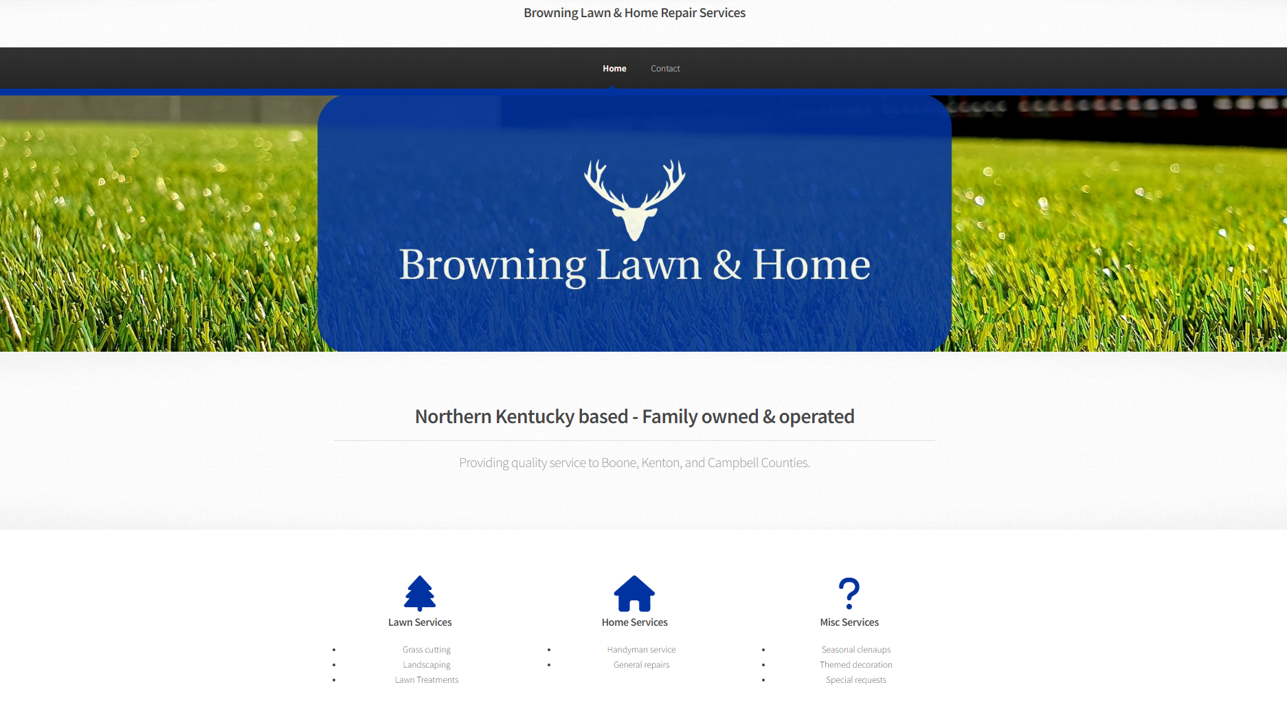 Image of Browning Lawn and Home website